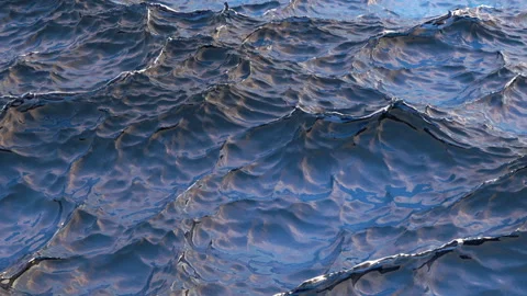 3d ocean waves with sun light reflection Stock Footage 130471644