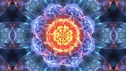 3D Octagonal Geometric Mandala Fractal Loop - Sacred Geometry VJ 4K60 動画素材 333532043