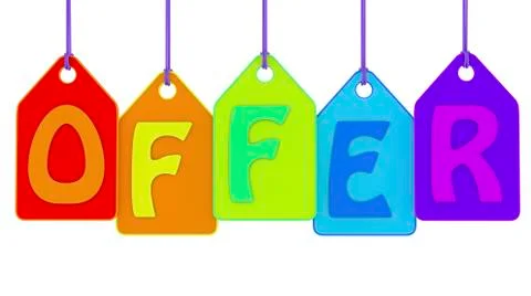 3d offer text Stock Illustration