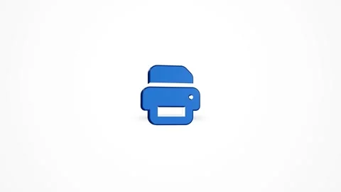 3D Office Document Printer Icon Animated Loop on White Background 4K Stockbeeldmateriaal 347650902