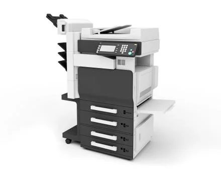 3d office printer on white background Stock Illustration