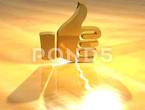 3d ok gold hand text Stock Illustration