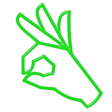 3D OK Hand Sign Stock Illustration