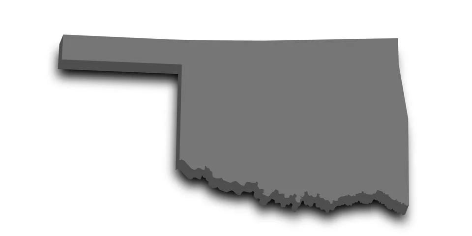 3d Oklahoma map state with color. United State of America, US, United State Stock Illustration