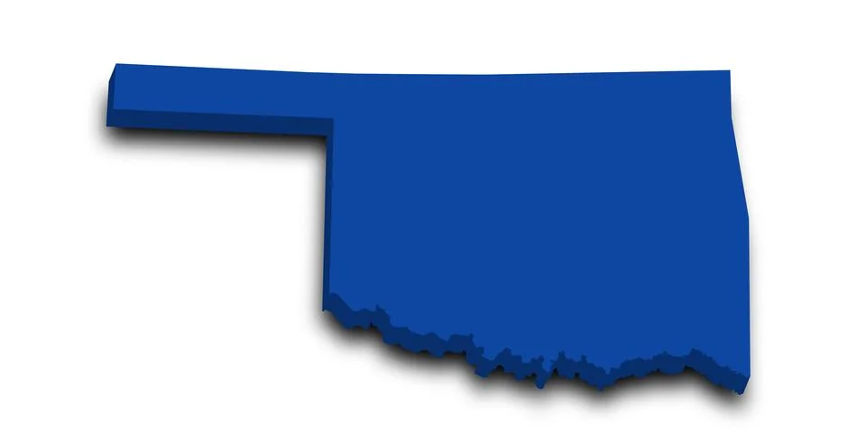 3d Oklahoma map state with color. United State of America, US, United State Stock Illustration