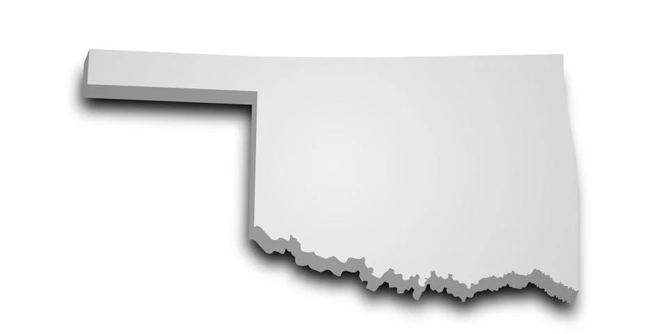 3d Oklahoma map state with color. United State of America, US, United State Stock Illustration