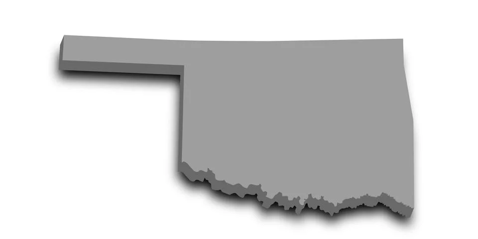 3d Oklahoma map state with color. United State of America, US, United State Stock Illustration