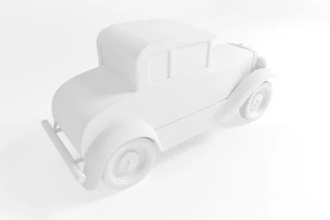 3d old car Stockillustratie