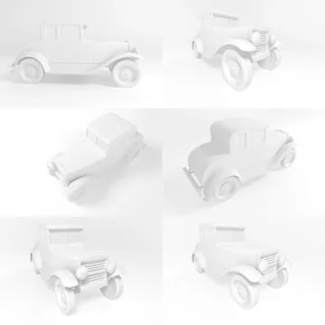 3d old car Stock Illustration