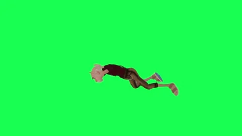 3d old farmer falling moment right angle green screen chroma key Video stock 259824444