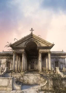 3D Old tomb building Ilustración de archivo