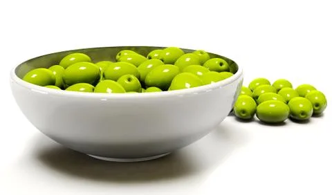 3d Olive on a white background Stock Illustration