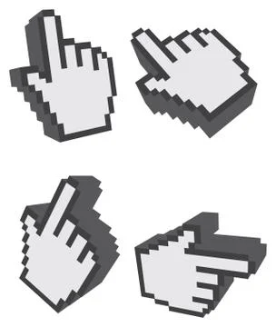 3D One Finger Click Web Icon Vector Illustration Illustrazione stock
