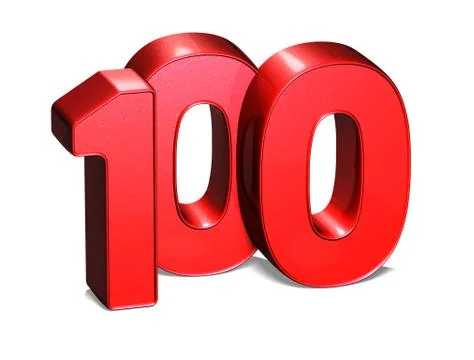 3d one hundred on white background 스톡 일러스트