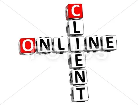 3d online client crossword Stock Illustration