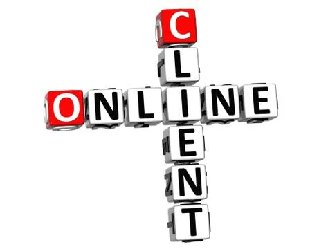 3d online client crossword Illustrazione stock