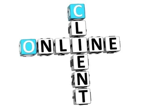 3d online client crossword Illustrazione stock