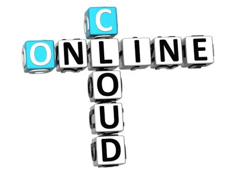 3d online cloud crossword 스톡 일러스트