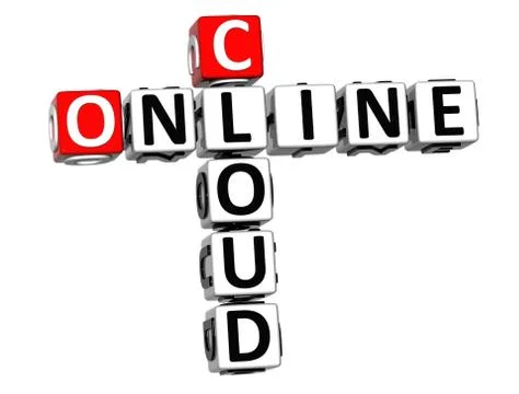 3d online cloud crossword Stock Illustration