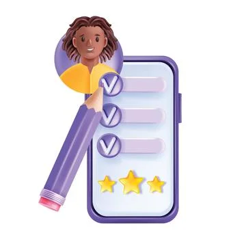3D online survey, review digital feedback vector form, customer experience Ilustración de archivo