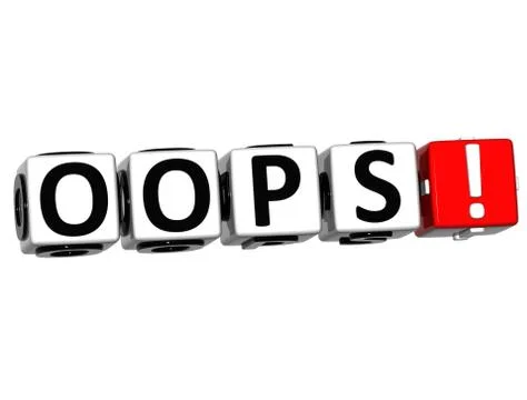 3d oops block text  on white Stock Illustration