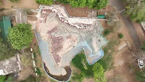 3D Open Air Map of the Indian subcontinent, Mayo college, Ajmer, Rajasthan Video stock 328572974