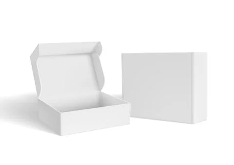 3D Open And Close Blank Packaging Box Stock Illustration