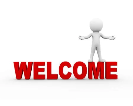 3d open arm welcome gesture posture pose Stock Illustration