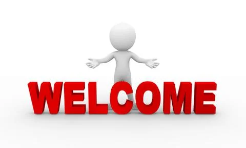 3d open arm welcome gesture posture pose Stock Illustration