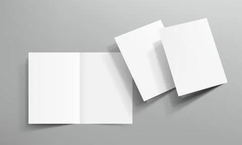 3D Open Blank Clear Square Book On Gray Background Stock Illustration