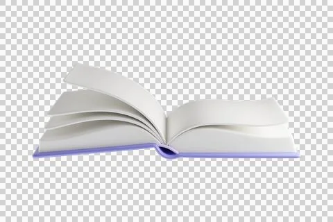 3d Open book icon with empty white pages Stock Illustration