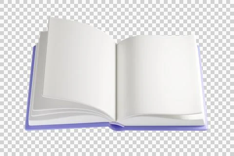 3d Open book icon with empty white pages Stock Illustration