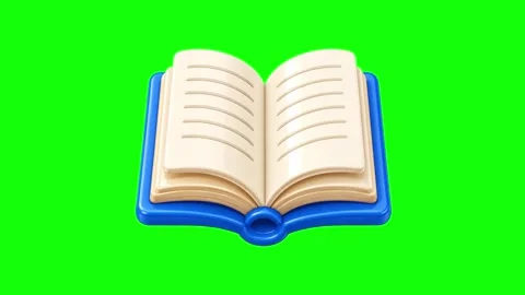 3D Open Book Icon Rising Animation Green Screen Education Motion Graphic Stock Footage 339277633