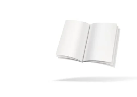 3D Open Book Or Dictionary Flying On White Stock Illustration