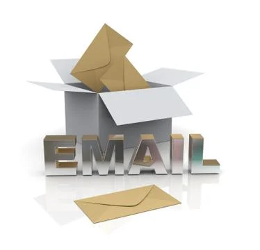 3d open box and envelopes Stock Illustration