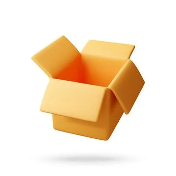 3d Open cardboard box isolated on white Stock Illustration