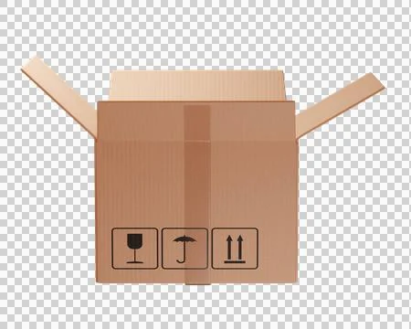 3d Open Cardboard shipping box Illustrazione stock