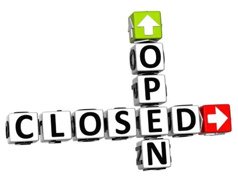 3d open closed crossword Stock-Illustration