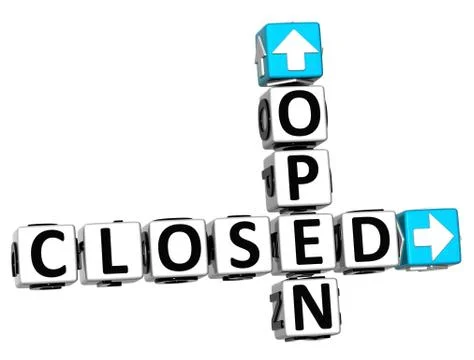 3d open closed crossword Stock-Illustration