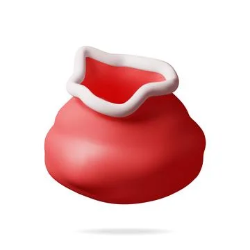 3D Open Empty Santa Claus Sack 스톡 일러스트