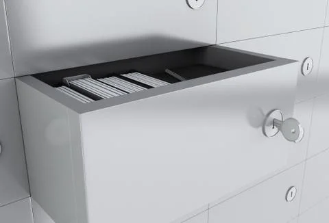 3d Open file cabinet with folders イラスト素材