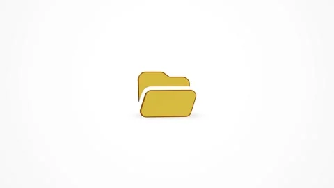 3D Open File Folder Icon Animated Loop on White Background 4K Stock Footage 347650870