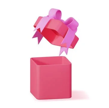 3D Open Gift Box Isolated 스톡 일러스트