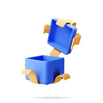 3D open gift box isolated on white イラスト素材