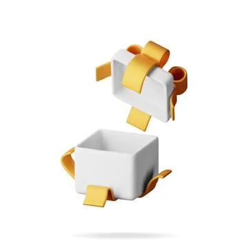 3D open gift box isolated on white イラスト素材