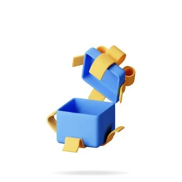 3D open gift box isolated on white 스톡 일러스트