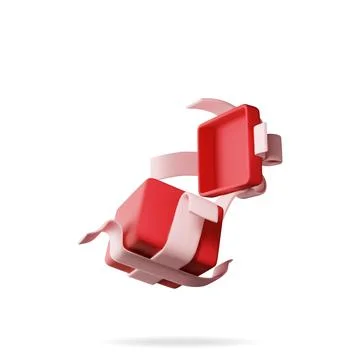 3D open gift box isolated on white イラスト素材
