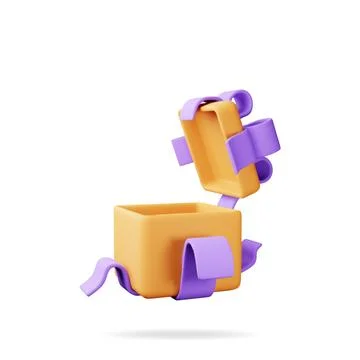 3D open gift box isolated on white Stockillustratie