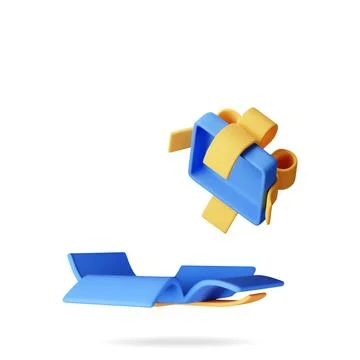 3D open gift box isolated on white イラスト素材
