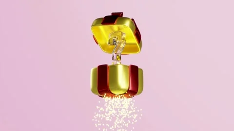 3d open gift box with question mark symbol icon isolated on pink background.. Stock Footage 287679588